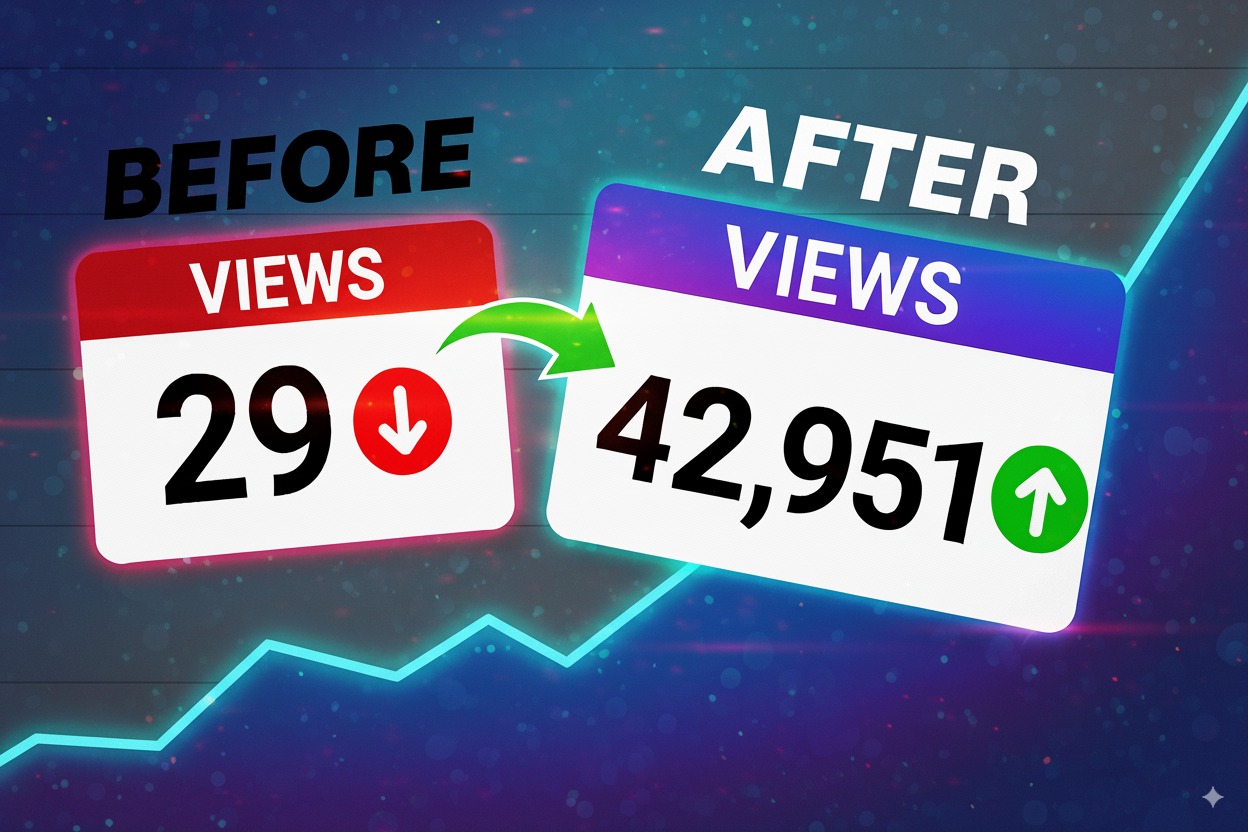 Before and After: YouTube views from 29 to 42,951 using OutlierKit